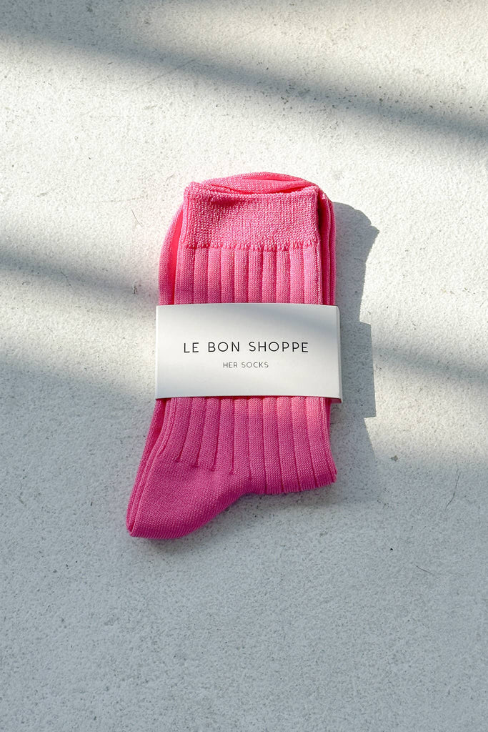 Le Bon Shoppe - Her Socks - Mercerized Combed Cotton Rib: Porcelain