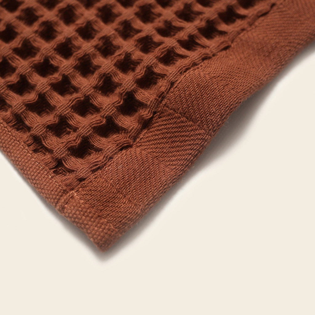 Happy Place Brand - Organic Weightless Waffle Hand Towel: Terra Cotta / Individual