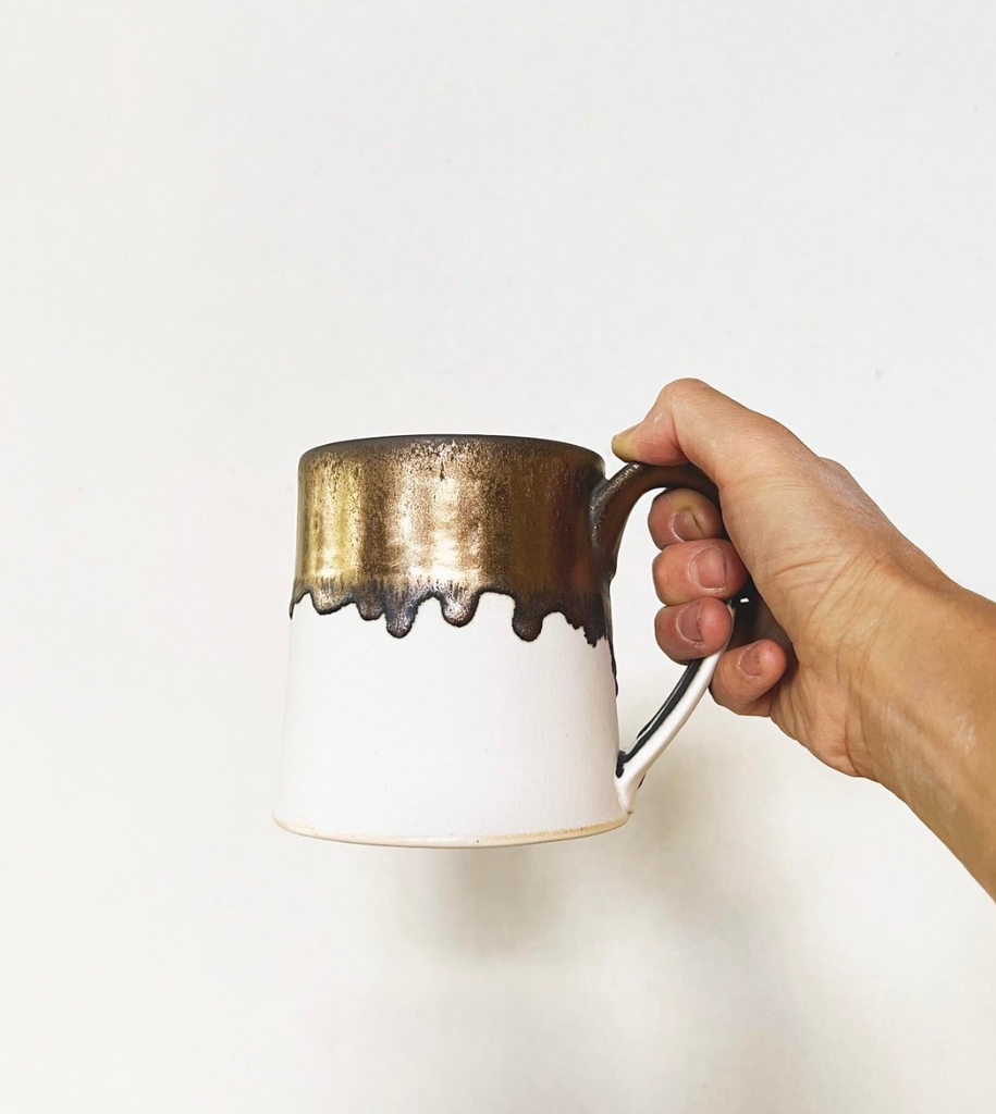 Jessica Wertz Ceramics - Gold + White Mug