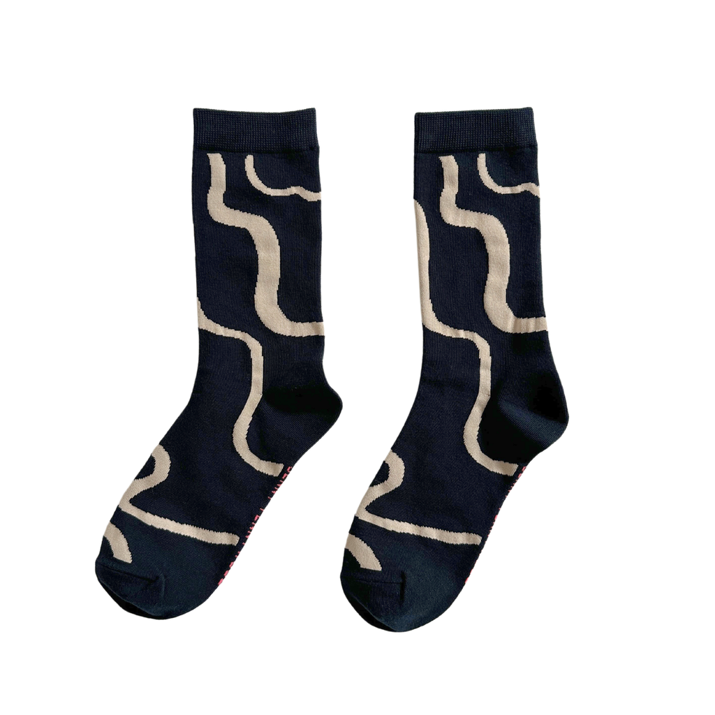 Jenny Pennywood - Crew Socks - Ziggy in Black & Tan