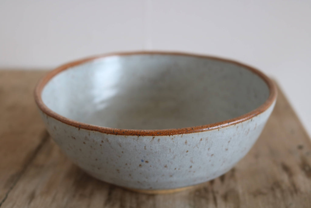 KJ Pottery - Berry Bowl: Moss Green / Raw rim