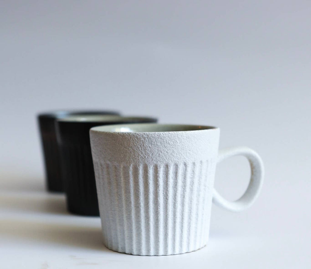 Sylvie Coulange - Striped coffee mug: White