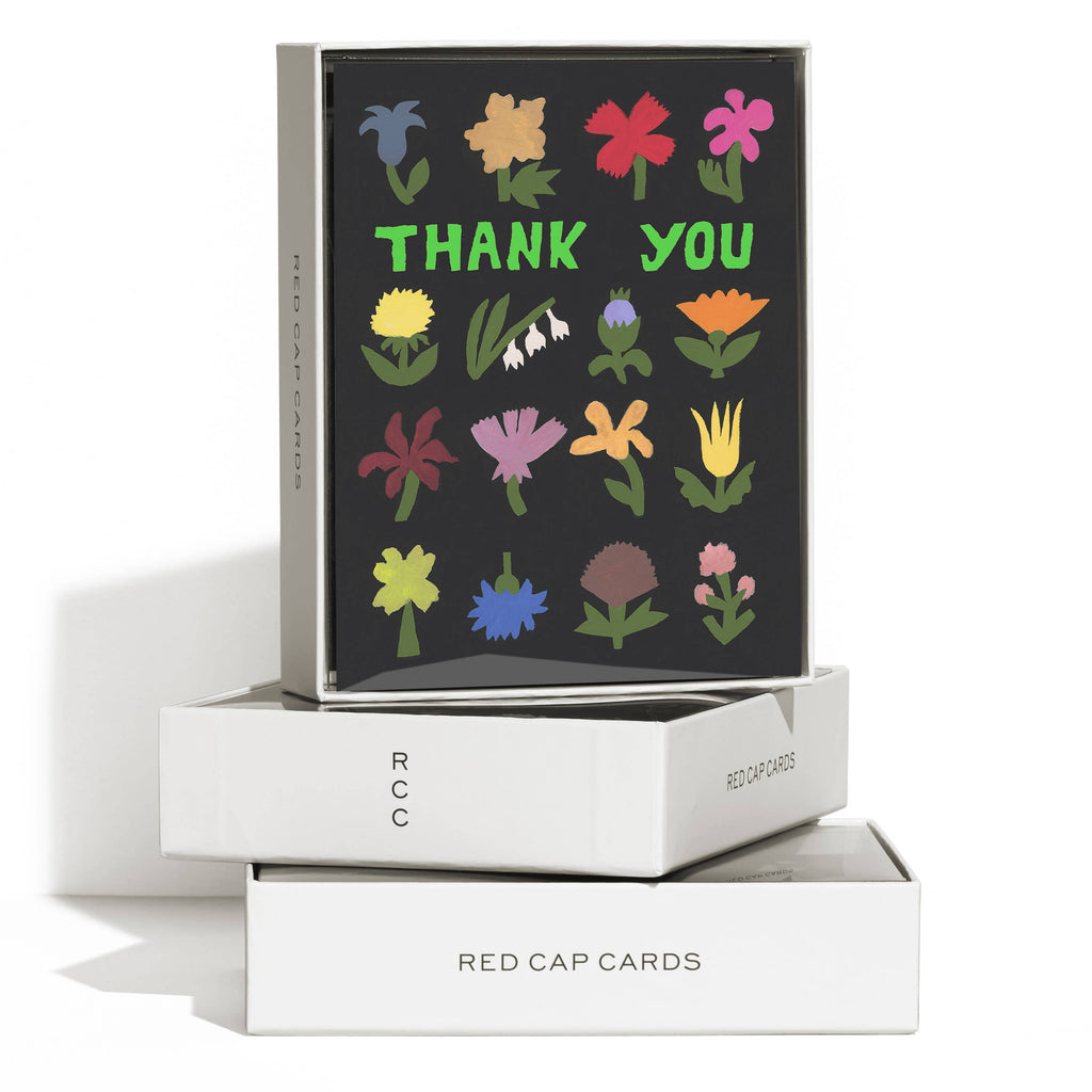 Red Cap Cards - Little Flowers thank you greeting card: Singles