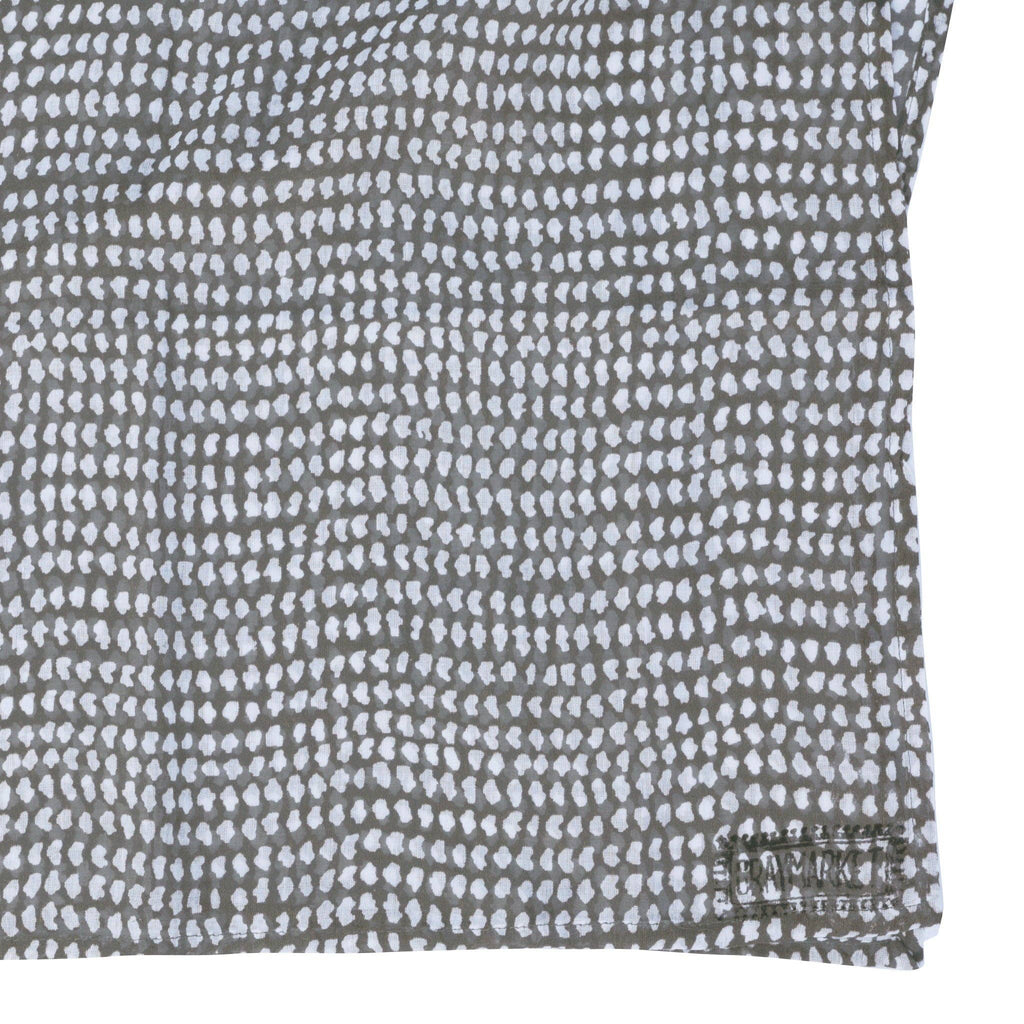 Graymarket Design - Dark Gray/White Dot Block Printed Scarf