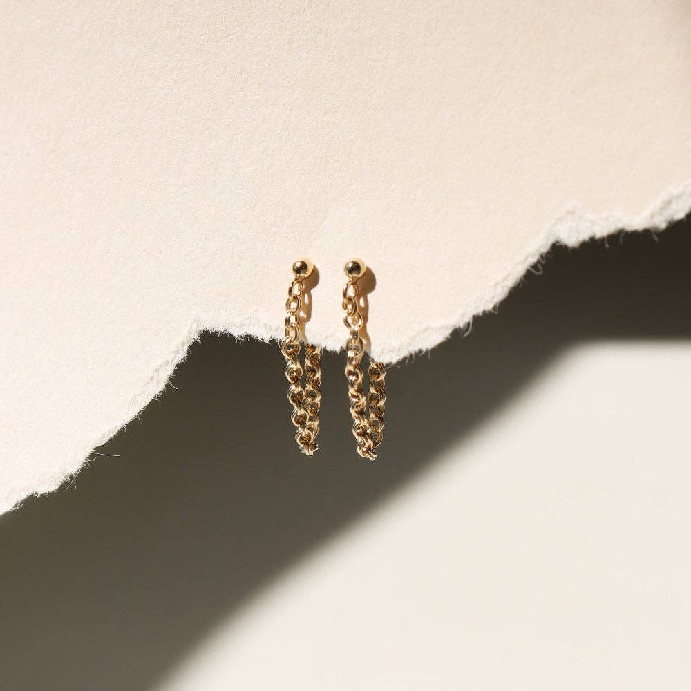 Token Jewelry - Gemini Chain Studs: 14k Gold Fill