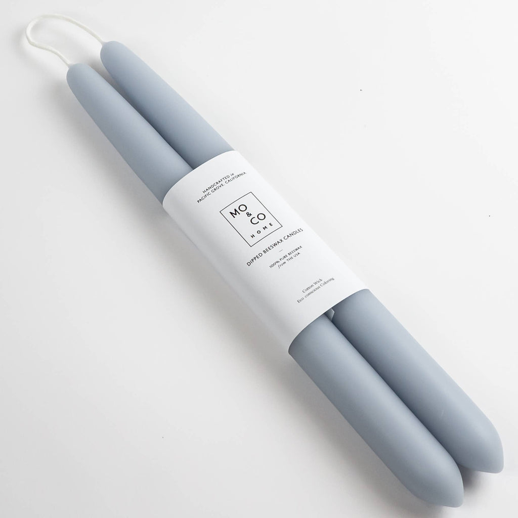 Mo&Co Home - Bluebell | Dipped Beeswax Taper Candles | All Natural: 10 Inch