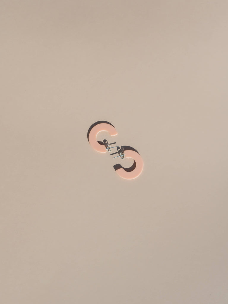 NAT + NOOR - Ray | Petal | Pink Hoop Earrings | New Thinner Style
