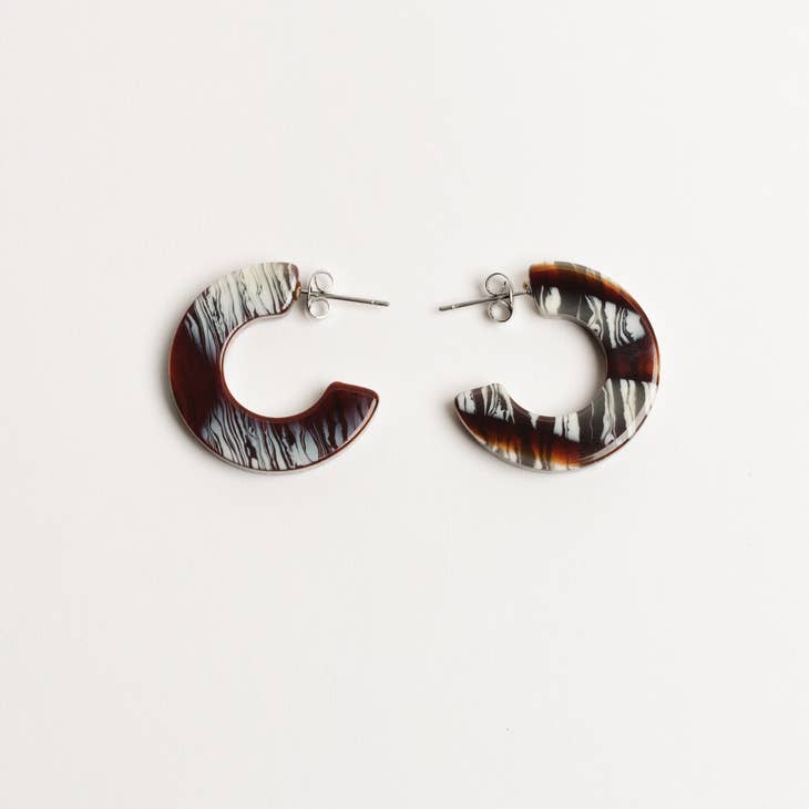 NAT + NOOR - Ray | Hoop Earrings | Medium Size | Assorted: Maple