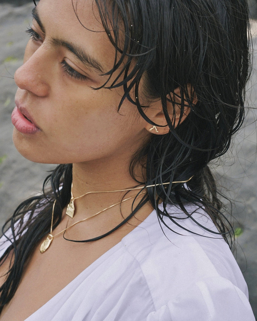 Mountainside Jewelry - Ruins Earrings: Gold Vermeil