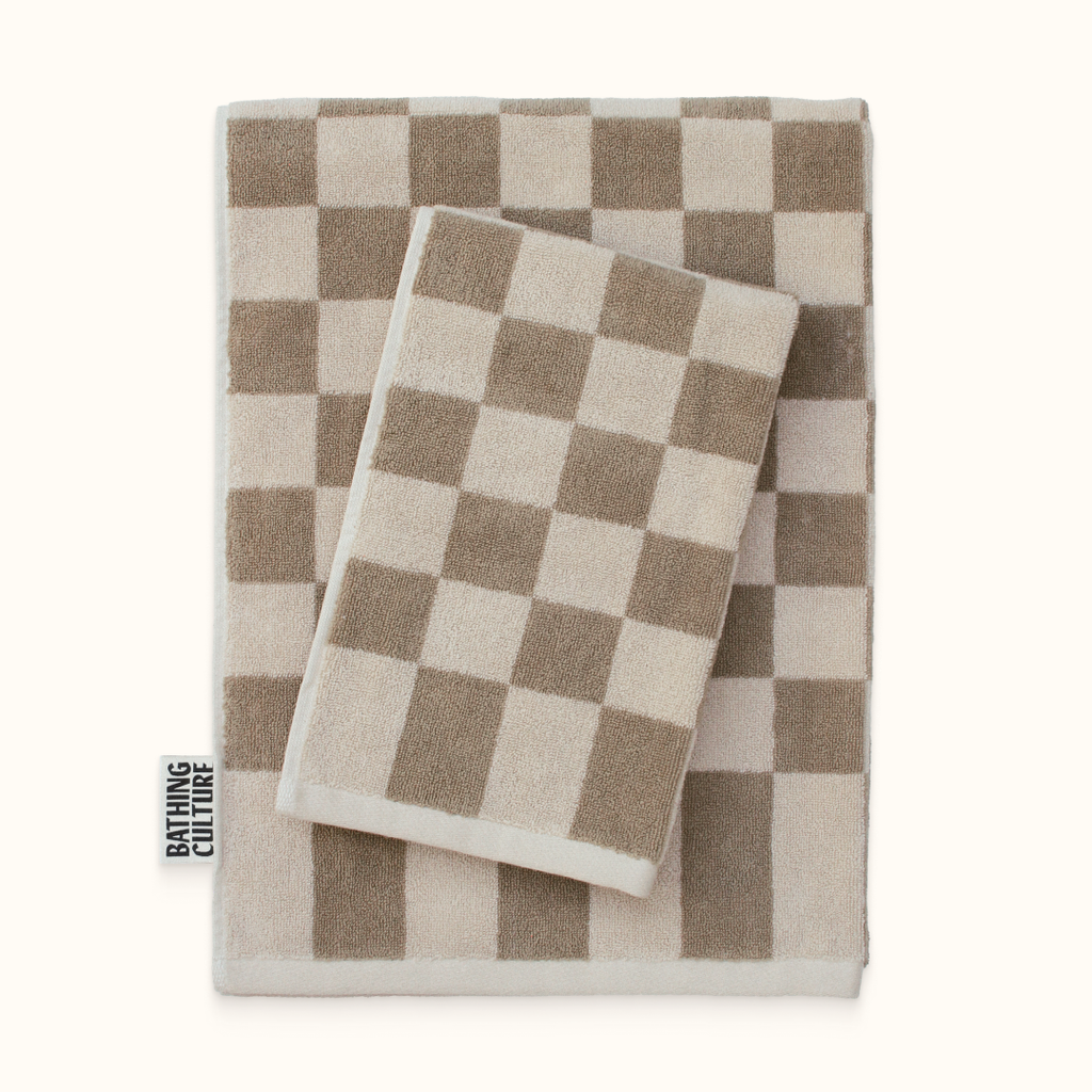 Bathing Culture - Bathhouse Check Organic Cotton Body Towel - Oak