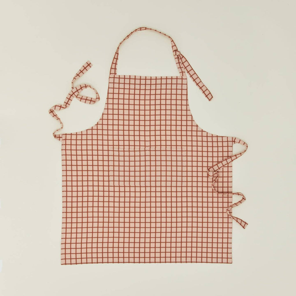 Hawkins New York - ESSENTIAL YARN DYED CHECK APRON: LIGHT GREY/DARK GREY