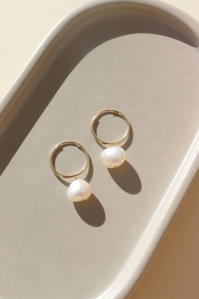 Token Jewelry - Keshi Pearl Drops: 14k Gold Fill