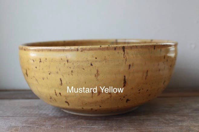 KJ Pottery - Berry Bowl: Moss Green / Raw rim