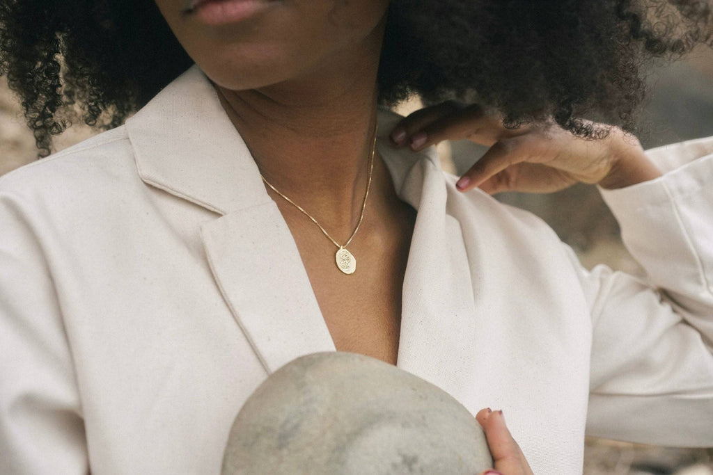 Mountainside Jewelry - Medallion Necklace: Cable Chain / 20" / Gold Vermeil