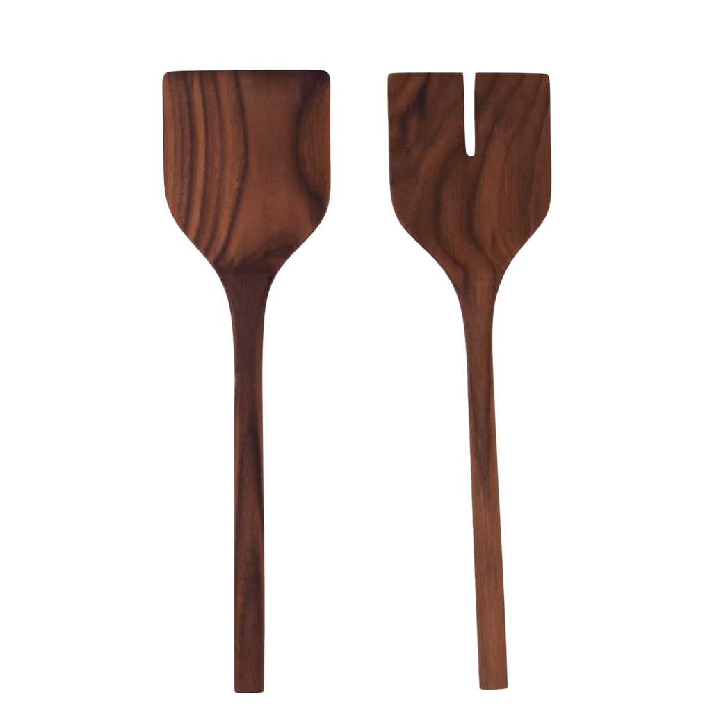 JBrody & Co. - 13” Walnut Wooden Salad Server / Spatula Set