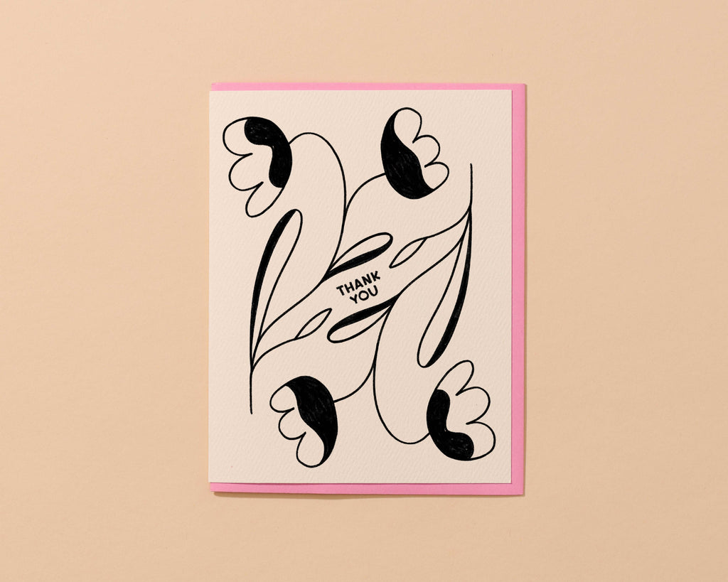 And Here We Are - Tulip Floral Pretty Thank You Card