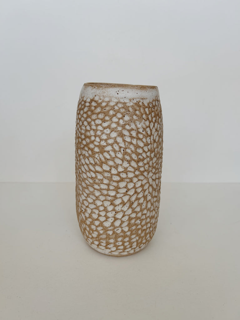 Off Kilter Ceramics- Carved Vase, H
