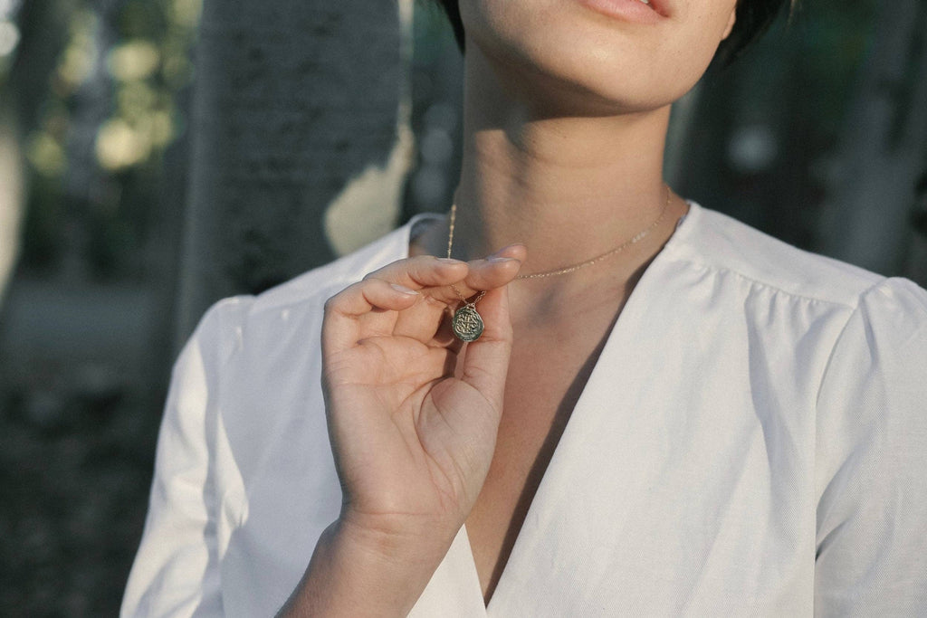 Mountainside Jewelry - Medallion Necklace: Cable Chain / 20" / Gold Vermeil