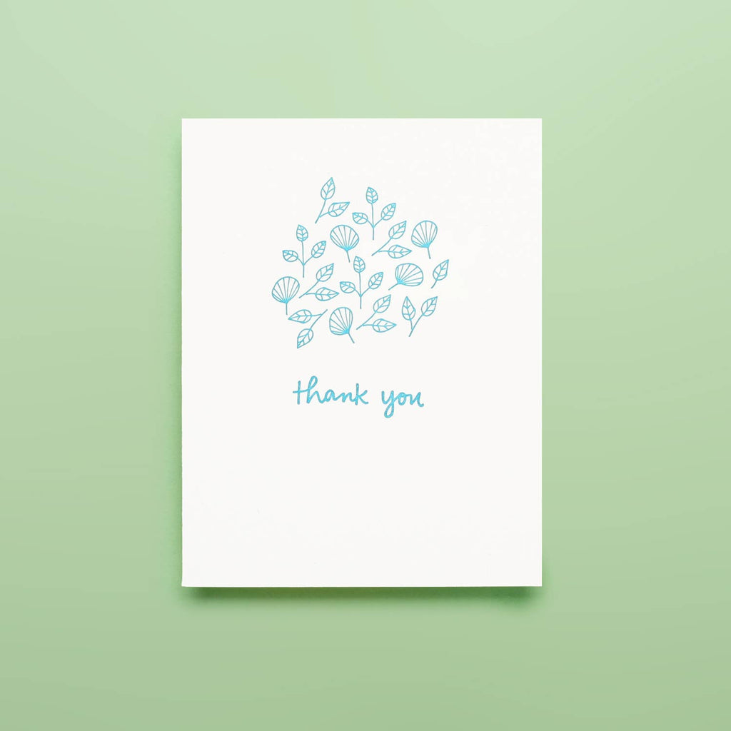 Shorthand Press - Leaf Thanks - Letterpress Greeting Card