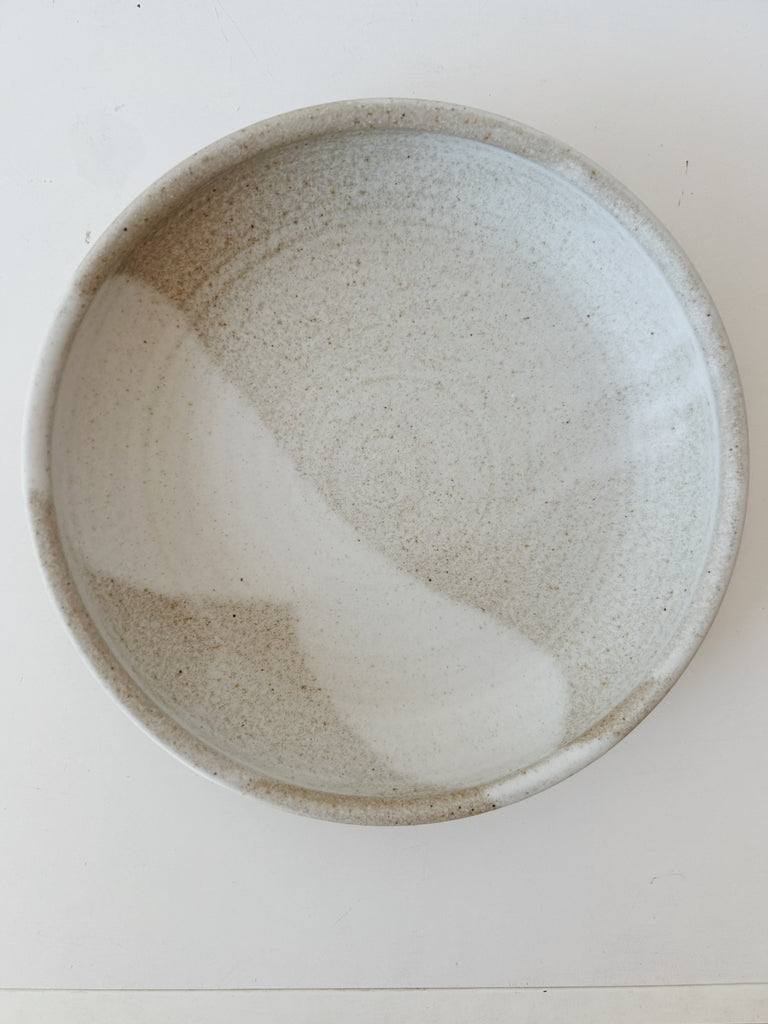 Colleen Hennessey - Shallow Dinner Bowl, Matte White / Grey, B