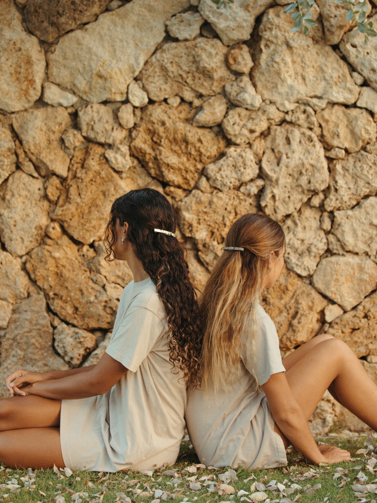 NAT + NOOR - Jela | Alligator Hair Clip | Hair Barrette | Assorted: Brown + Cream Checkered