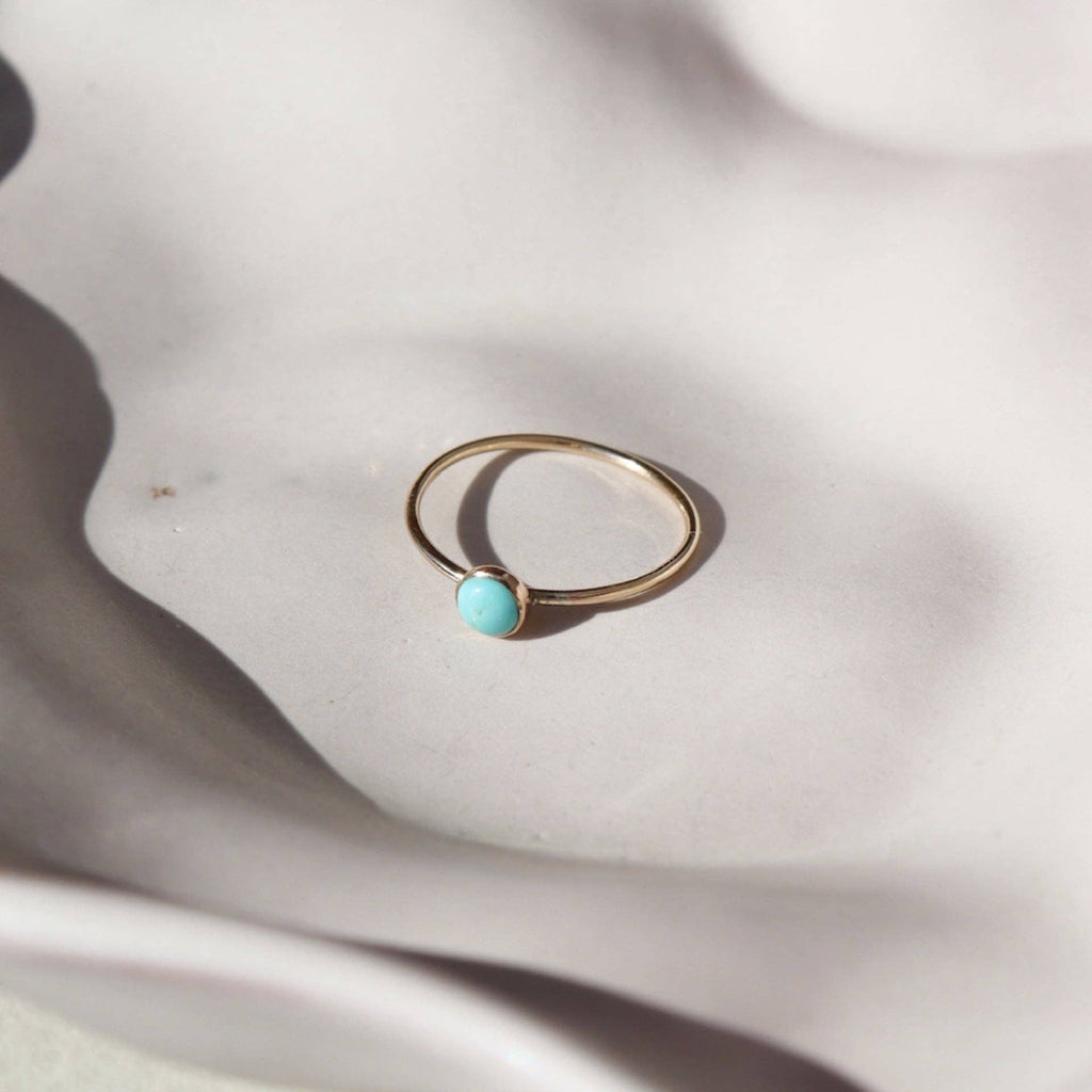 Token Jewelry - Turquoise Gemstone Ring in 14k Gold Fill / Size 6
