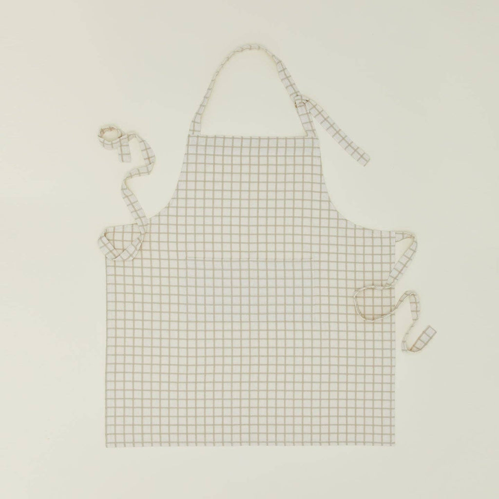 Hawkins New York - ESSENTIAL YARN DYED CHECK APRON: LIGHT GREY/DARK GREY