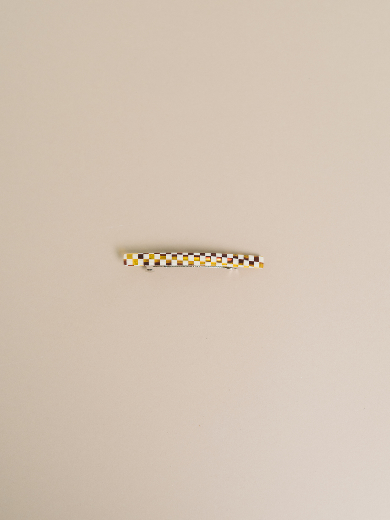 NAT + NOOR - Jela | Alligator Hair Clip | Hair Barrette | Assorted: Brown + Cream Checkered