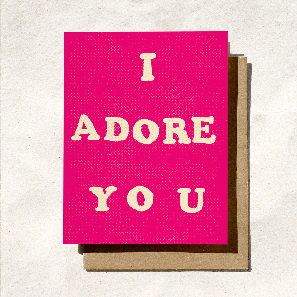 Daydream Prints - I Adore You Valentine's Day Card | Bold Pink Love Card