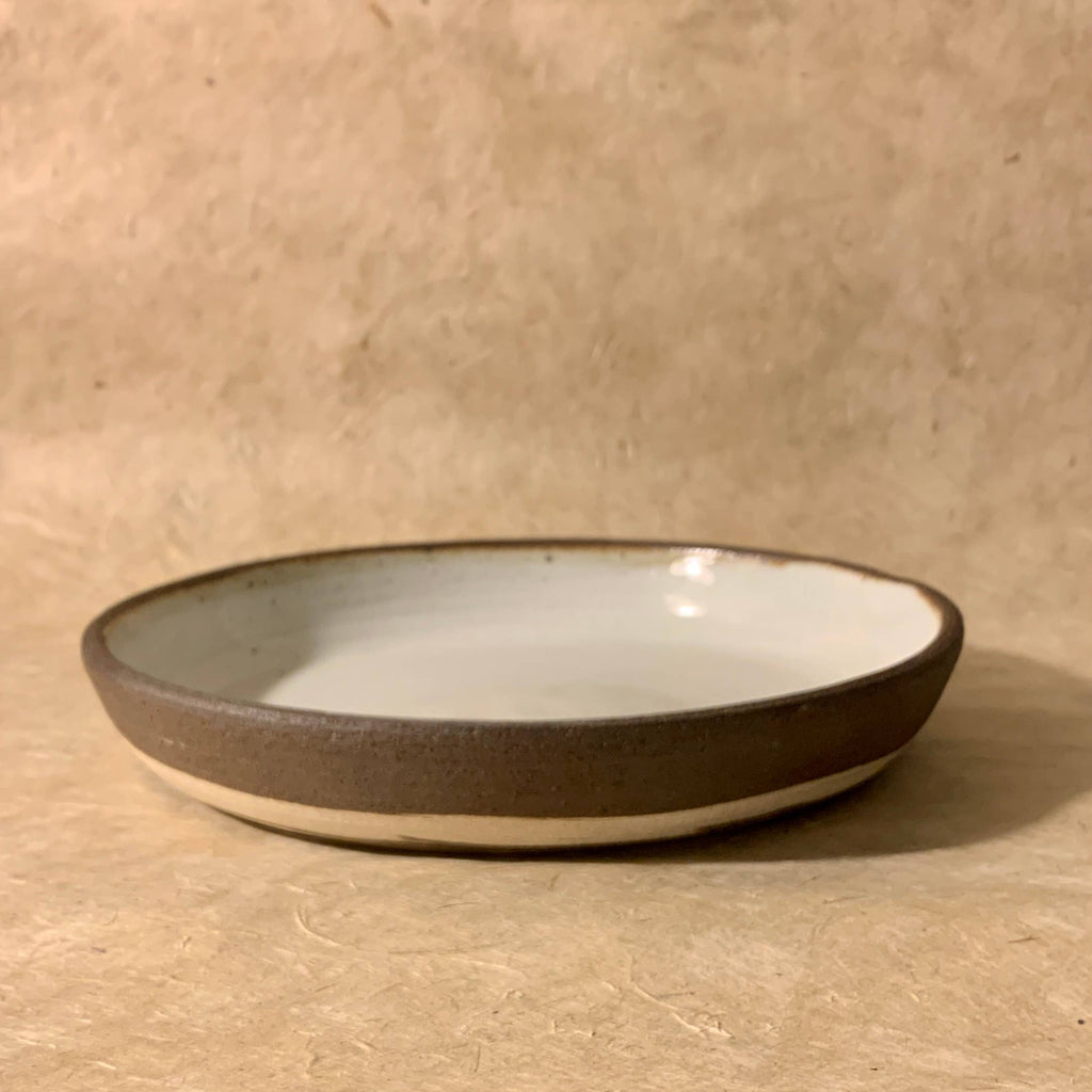 Olivia Snow Ceramics - 9" Dark Brown/White Marbled Coupe Bowl