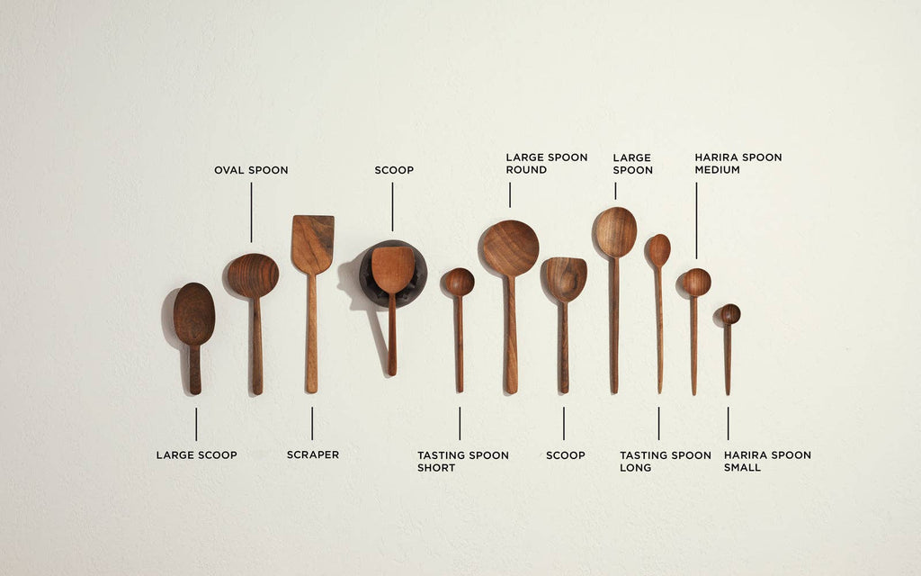 Hawkins New York - HAND CARVED WALNUT SPOON - SHORT HARIRA