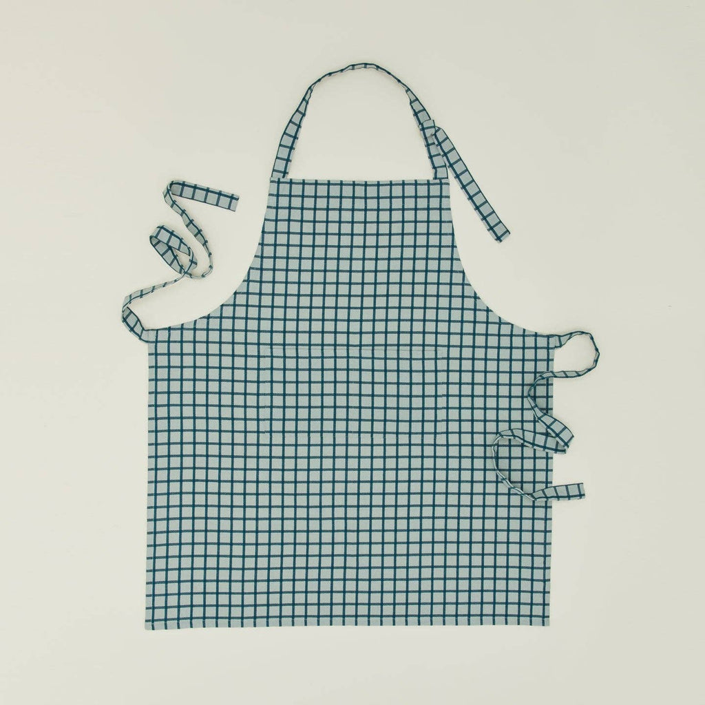 Hawkins New York - ESSENTIAL YARN DYED CHECK APRON: LIGHT GREY/DARK GREY