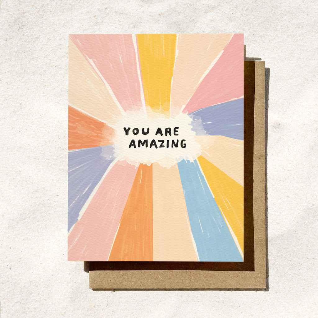 Daydream Prints - You Are Amazing Card | Fun Rainbow Birthday Card | Colorful