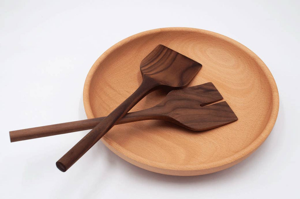 JBrody & Co. - 13” Walnut Wooden Salad Server / Spatula Set