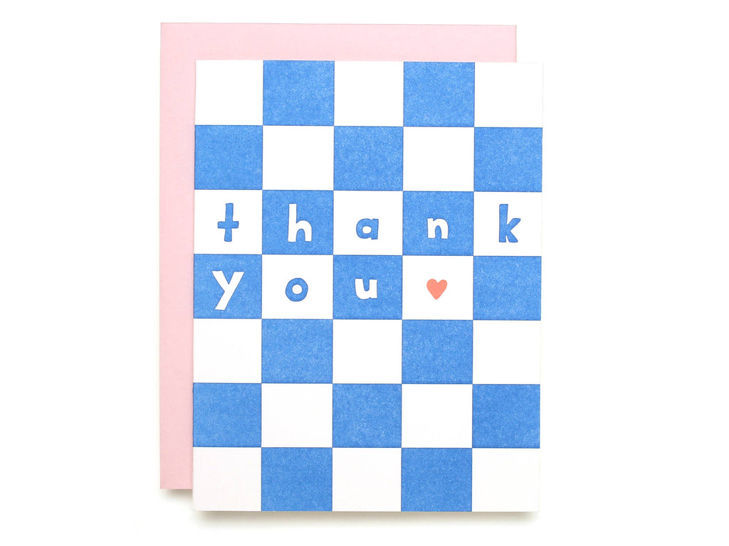 Shorthand Press - Thank You Checker - Letterpress Greeting Card