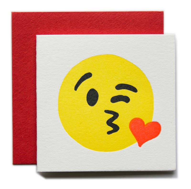 Ladyfingers Letterpress - Kissy Face Tiny Card