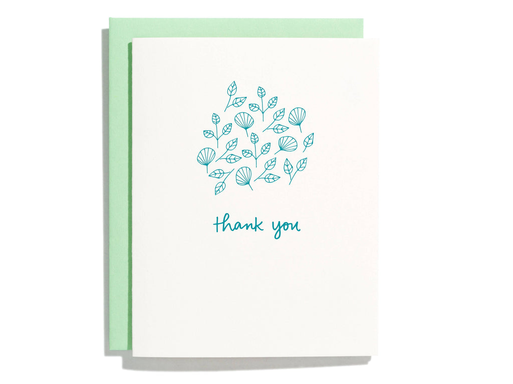 Shorthand Press - Leaf Thanks - Letterpress Greeting Card