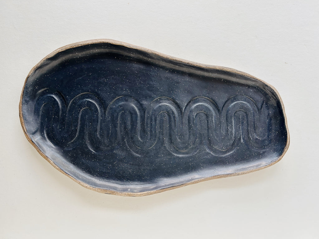 Elena Kaloyanova-Dark Blue Squiggle Tray