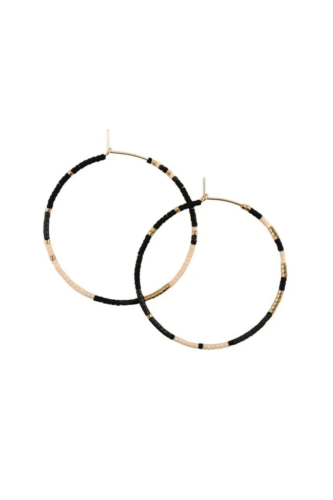 Abacus Row Hoop Earrings- Tanami, Polar, Large