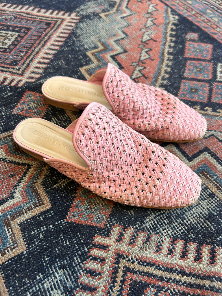 LOOP - Freda Salvador Pink Woven Slides, Sz. 9.5 (#286)