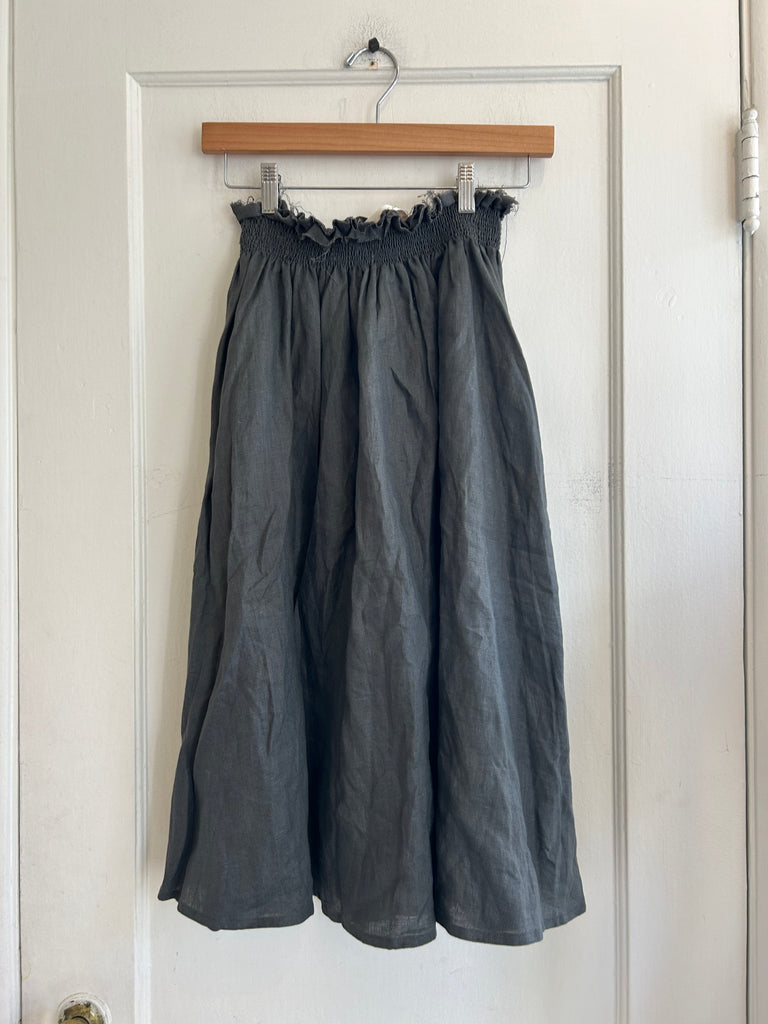LOOP - Erica Tanov Gray Linen Skirt (#295)