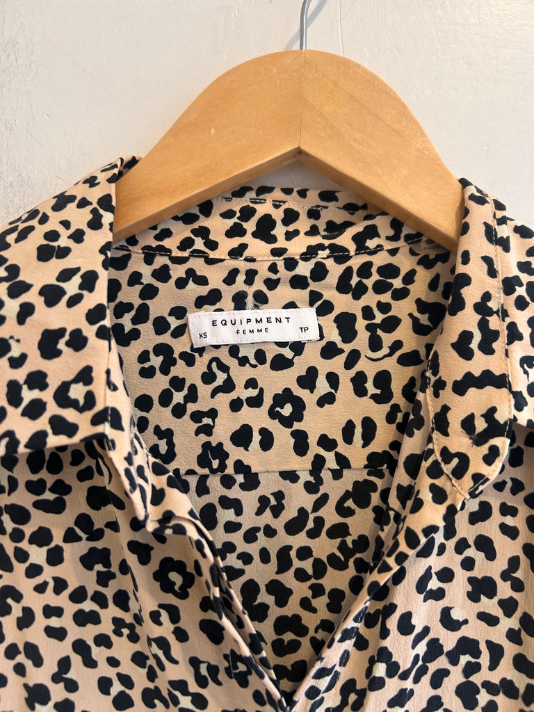 LOOP  -  Equipment Animal Print Silk Blouse (#368)