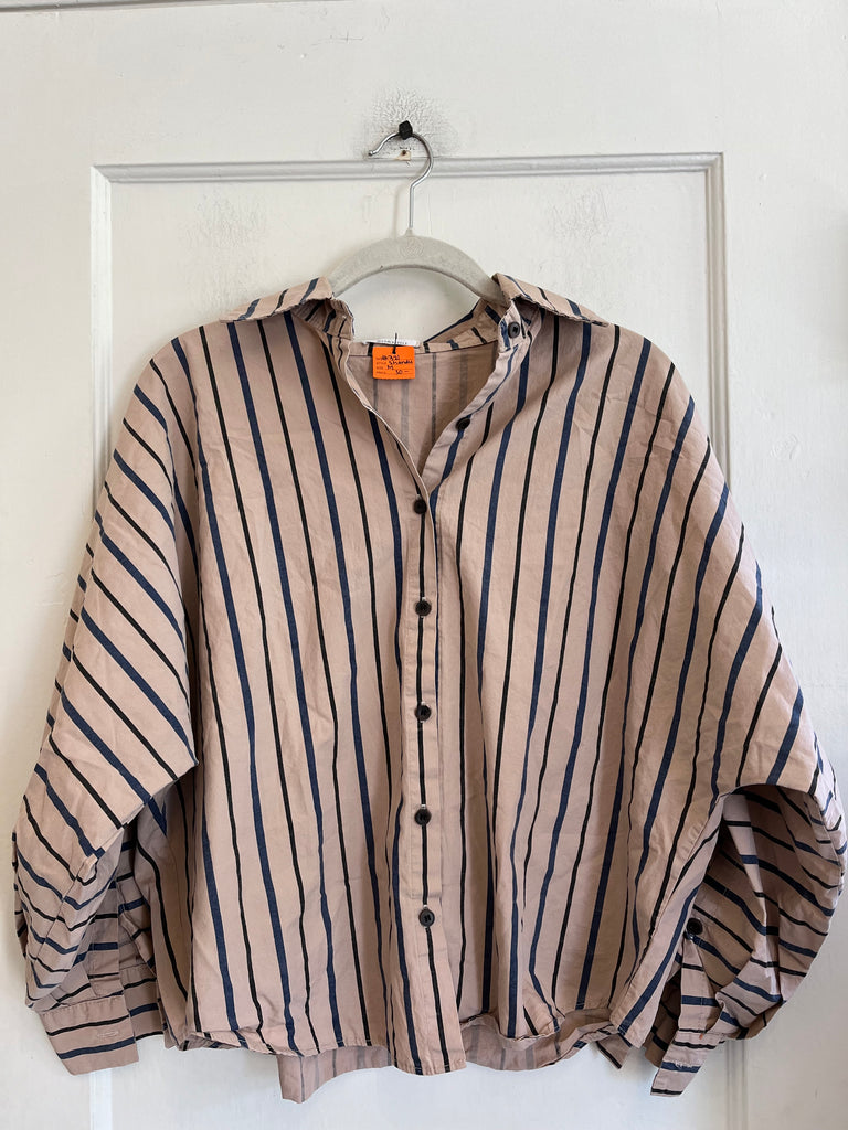 LOOP  -  Shandu Striped Button Up Shirt (#321)