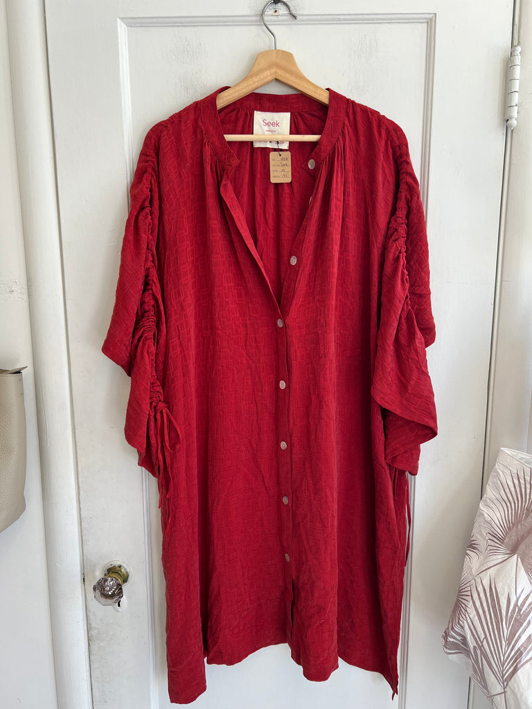 LOOP  -  Seek Red Button Down Dress (#26)