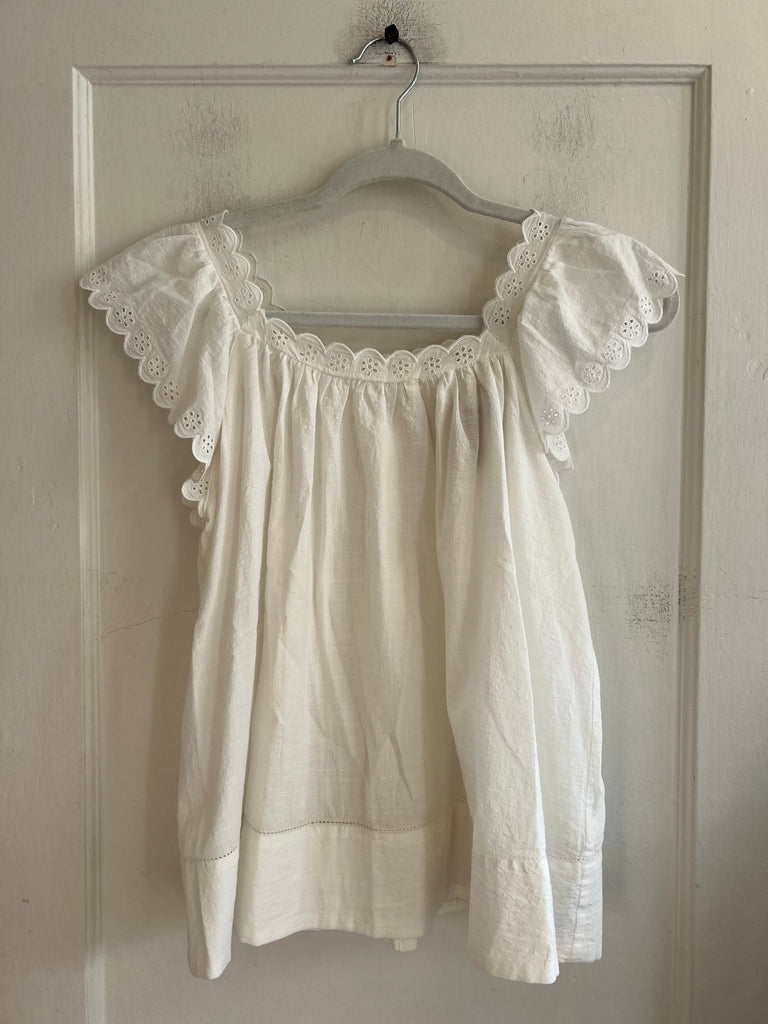 LOOP  -  The Great. White Eyelet Blouse (#122)