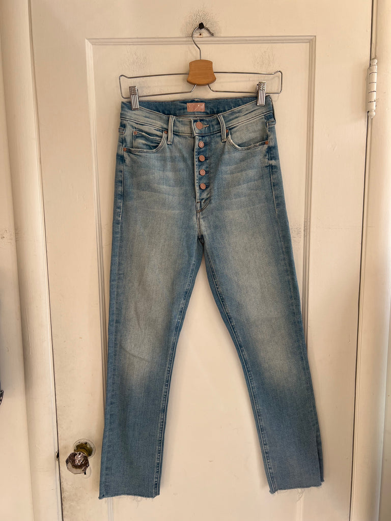 LOOP  -  MOTHER Pixie Dazzler Ankle Fray Jeans (#130)