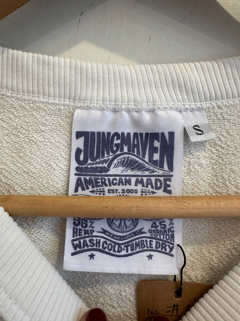 LOOP  -  Jungmaven White Crewneck Sweatshirt (#217)