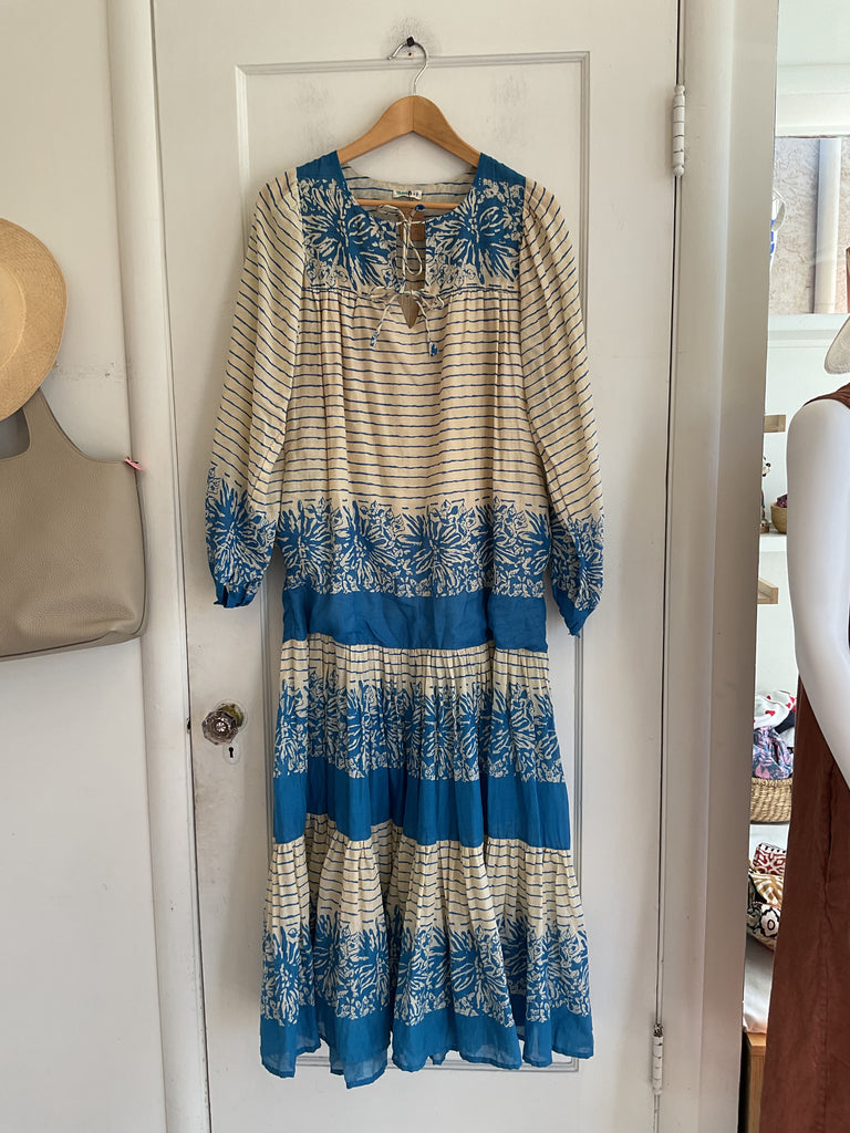 LOOP  -  Matta Blue and White Dress (#122)