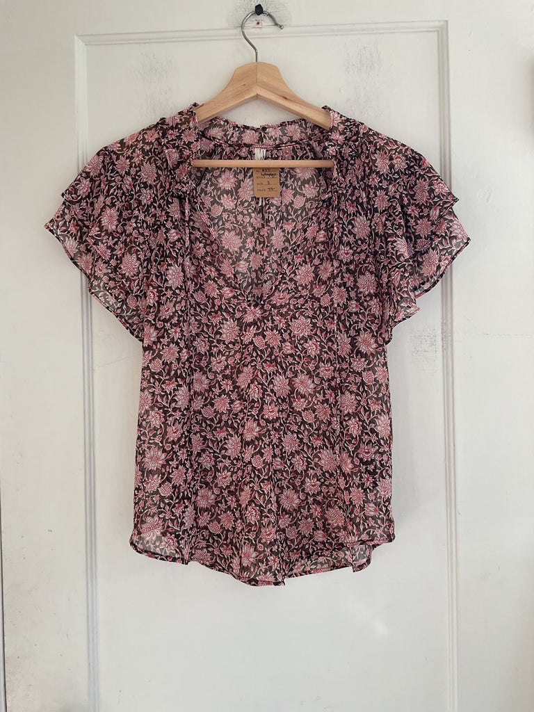 LOOP - Anthropology Floral Sheer Top (#53)