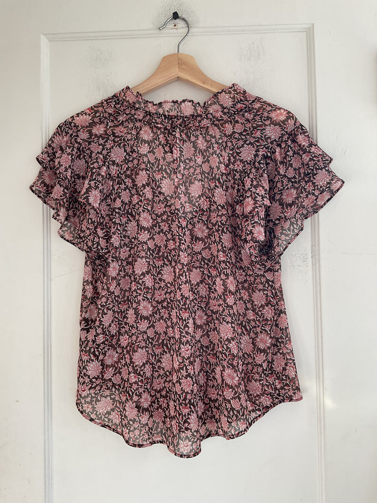 LOOP - Anthropology Floral Sheer Top (#53)